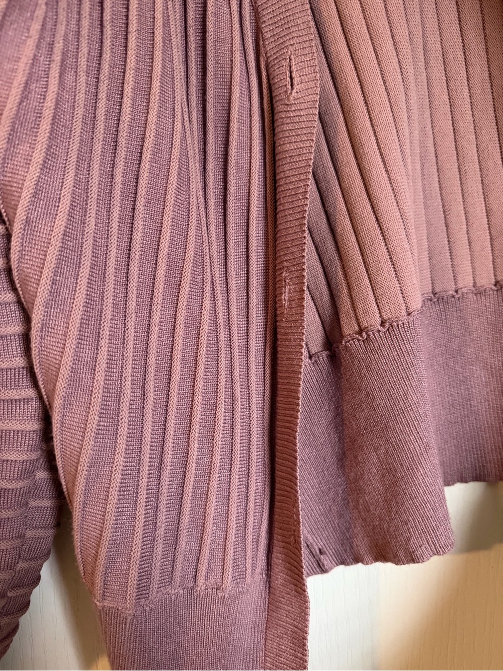Pinque Dusty Rose Ribbed Cardigan Size Medium - Picture 4 of 9